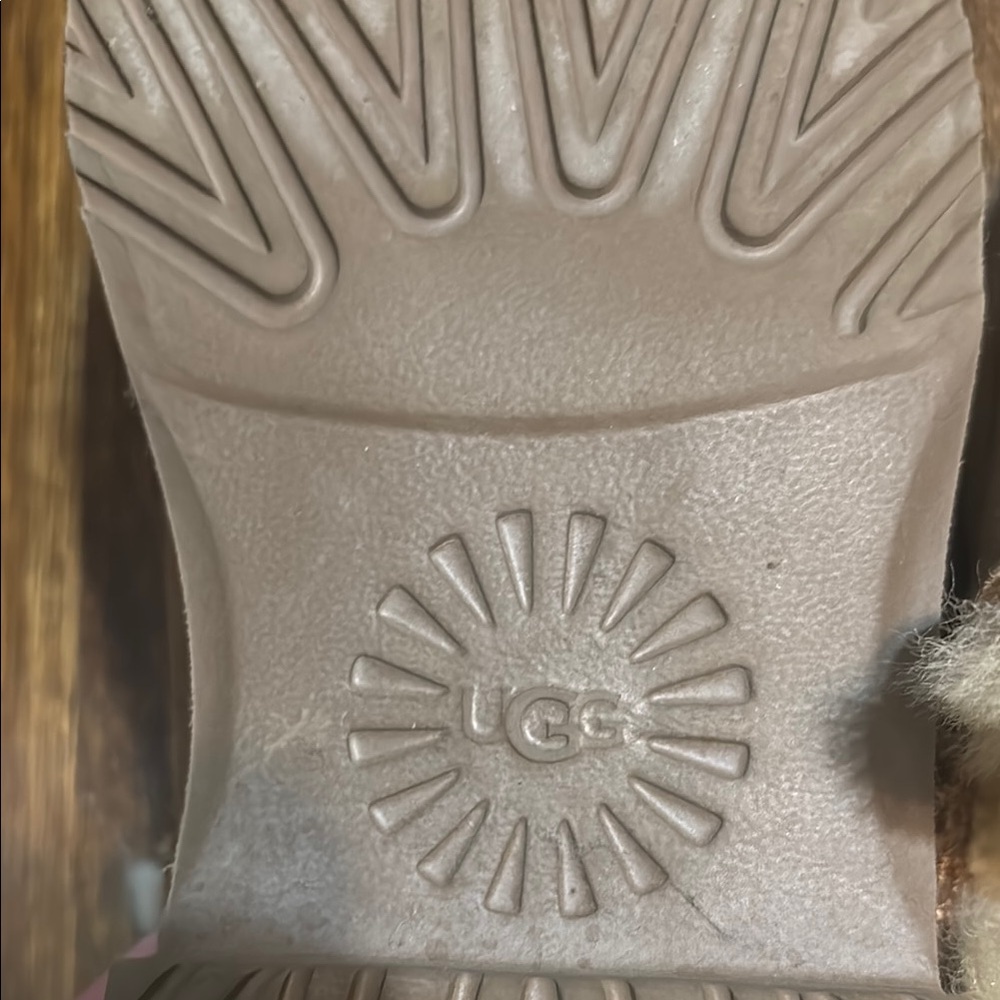 Cozy Tan Ugg Suede Boots with Fur Lining - Picture 4 of 4